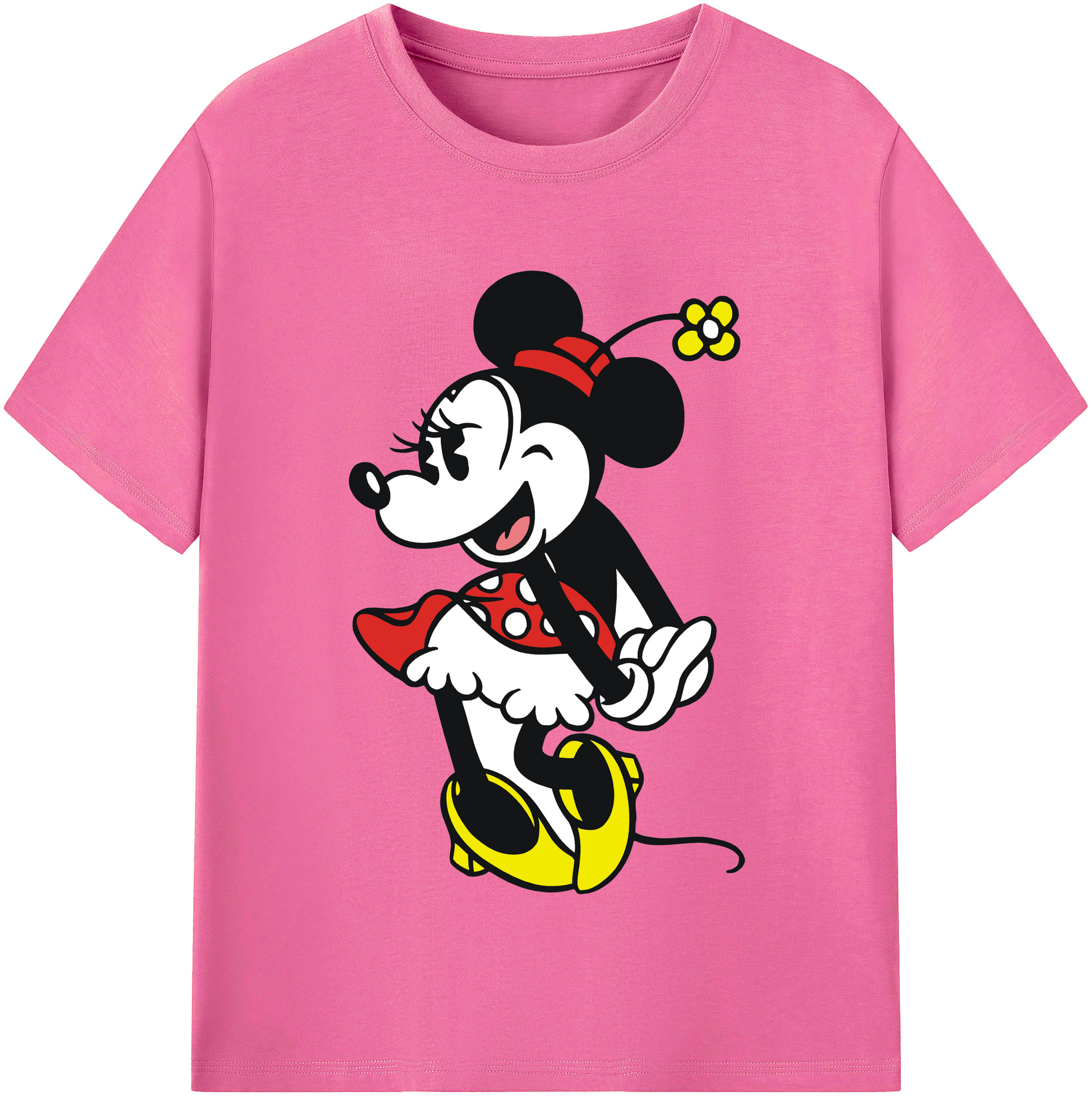 （画像用） ミッキーマウス Mickey Mouse レディースカジュアルプリントTシャツ（綿100％）